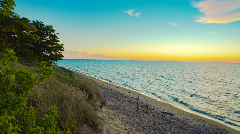 Sunset from Sleeper state park in Caseville, Michigan