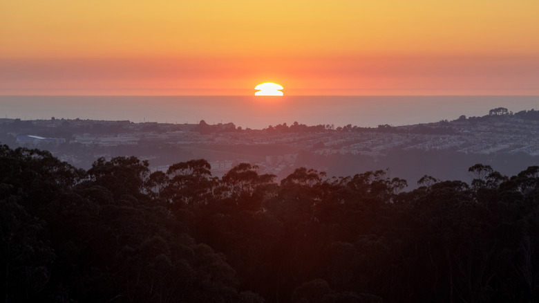 Sunset view of Daly City from San Bruno Mountain Park