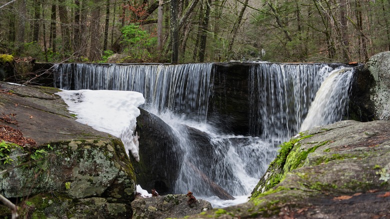 waterfall in Enders State Forest in East Granby Connecticut