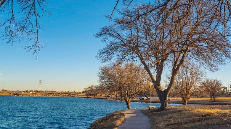 A walkway in Lake Carlsbad Recreation Area