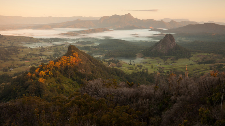 Mount Warning in Mount Jerusalem National Park at sunrise