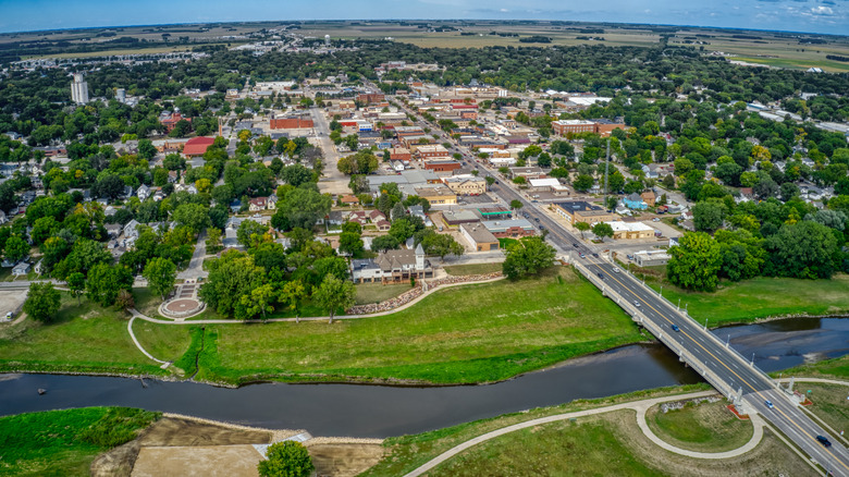 Aerial view of Spencer, Iowa