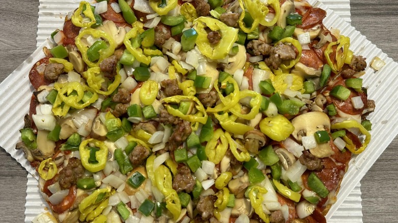 A pizza from Wildcat Pizza in Richwood, Ohio