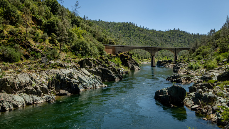 A bridge crosses a river in the Auburn State Recreation Area