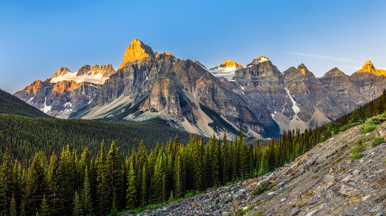 Views from the hiking trails around the Valley of the Ten Peaks in Banff, Alberta, Canada
