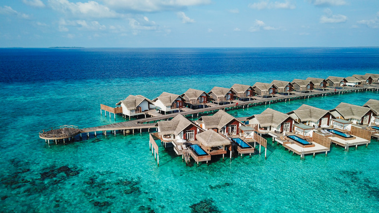 Aerial view of Maldives Water Villa