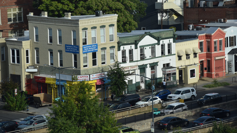 Business and commercial buildings in the NoMA neighborhood of Washington D.C. during the day.