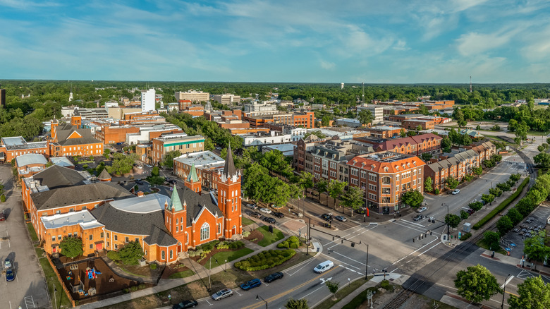 Aerial view of Fayetteville, North Carolina