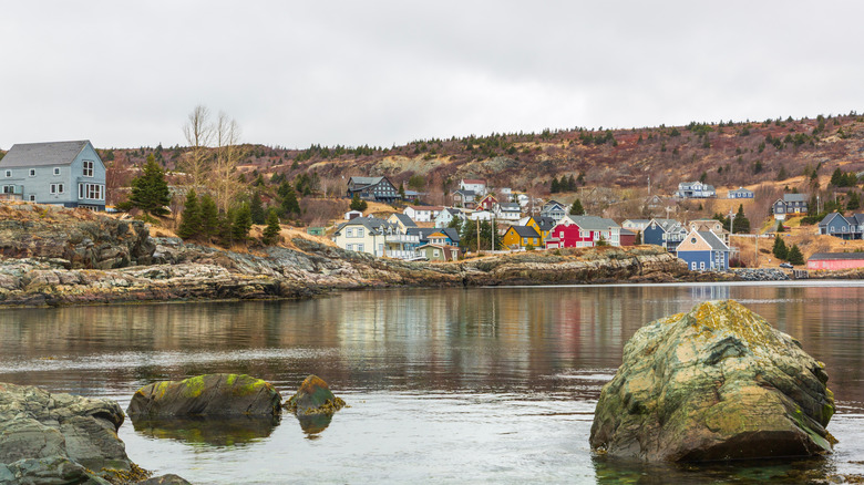 View of houses and the harbor of Brigus, Newfoundland