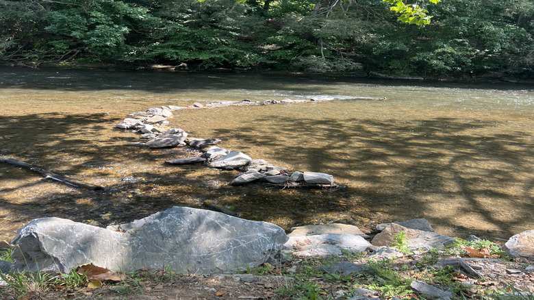 Yellow Breeches Creek and stones along the water during summer