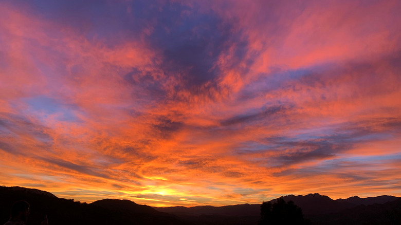 A pink sunset over Ojai, California