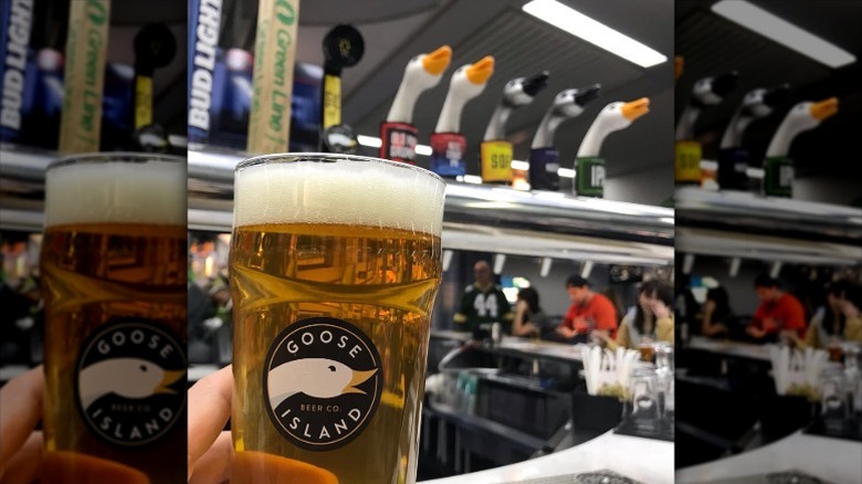 A pint of Goose Island Brewing Company craft beer at Chicago's O'Hare International Airport.