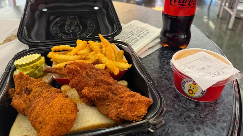 A chicken tender meal from Dave's Hot Chicken