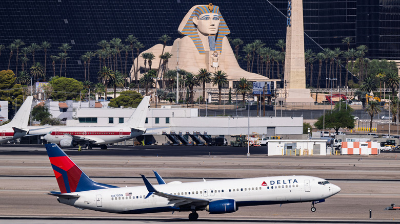 Planes on the tarmac at Harry Reid International Airport