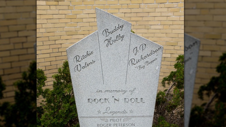 Memorial marker at Surf Ballroom in Clear Lake, Iowa