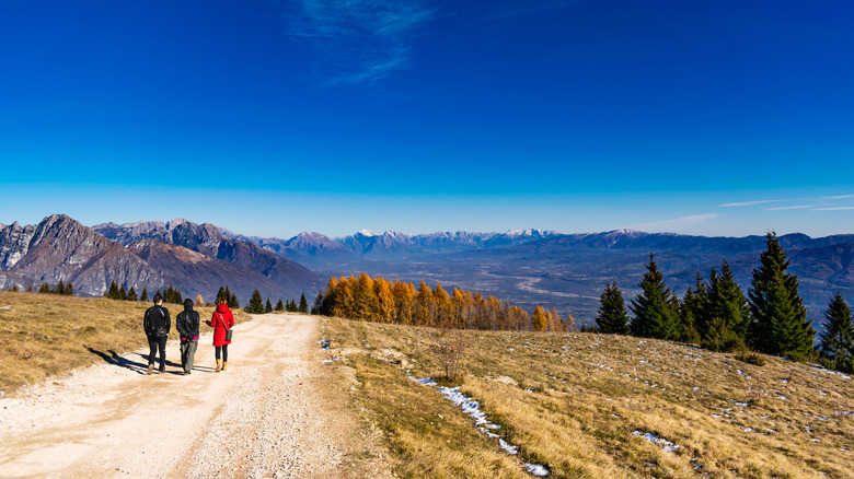 Hikers on route near Pedavena