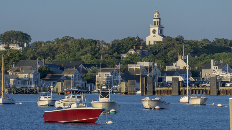 View of Nantucket harbor from the water
