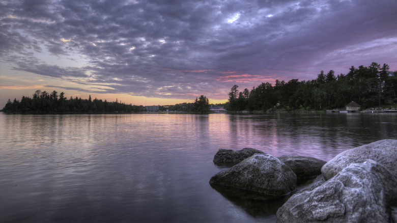 Sunset over Lake of the Woods on the border of Minnesota and Ontario