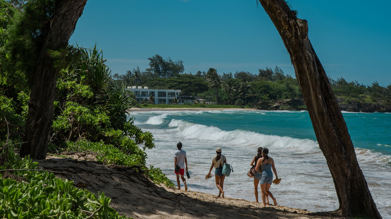 The beautiful blue water at Kokololio Beach Park