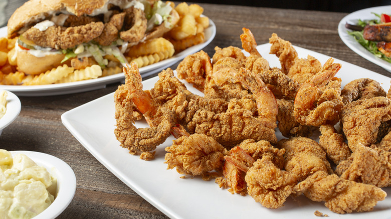 Fried seafood and cajun delicacies