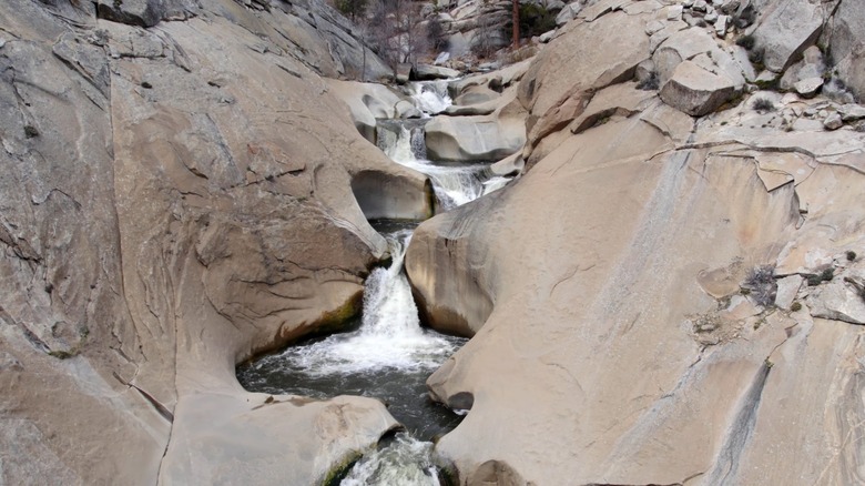 Several waterfalls all flowing into each other at Seven Teacups