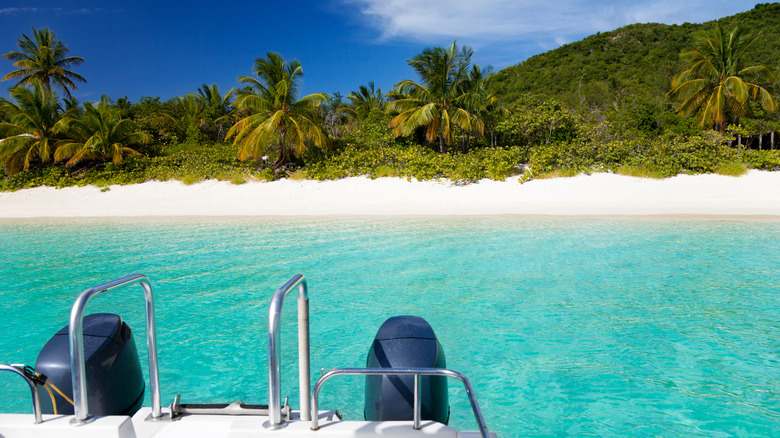 White Bay on Guana from back of boat