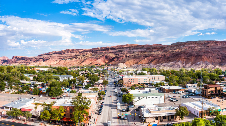 Aerial view of Moab, Utah