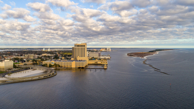 View of the Biloxi waterfront and Deer Island to the right
