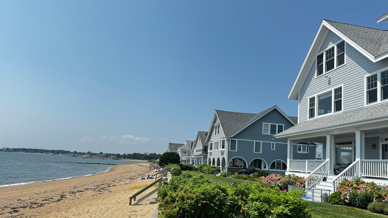 Beachfront homes along the Connecticut shore