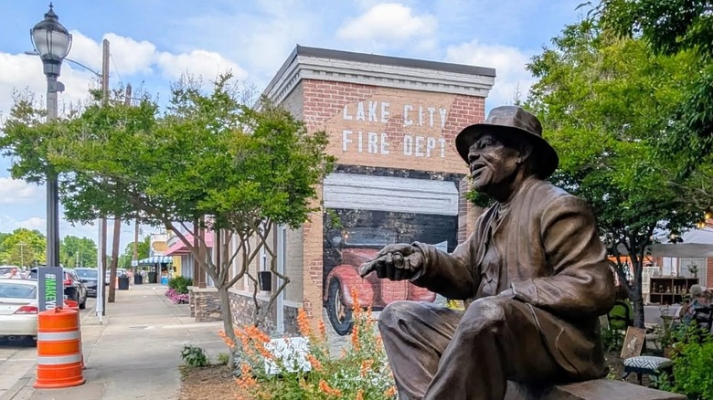 The Huey Cooper sculpture in Lake City