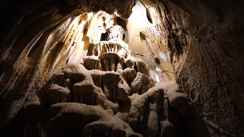 Boyden Cave sunlit stone formation