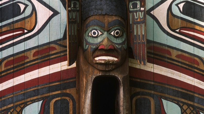 Clan House entrance at Totem Bight State Park