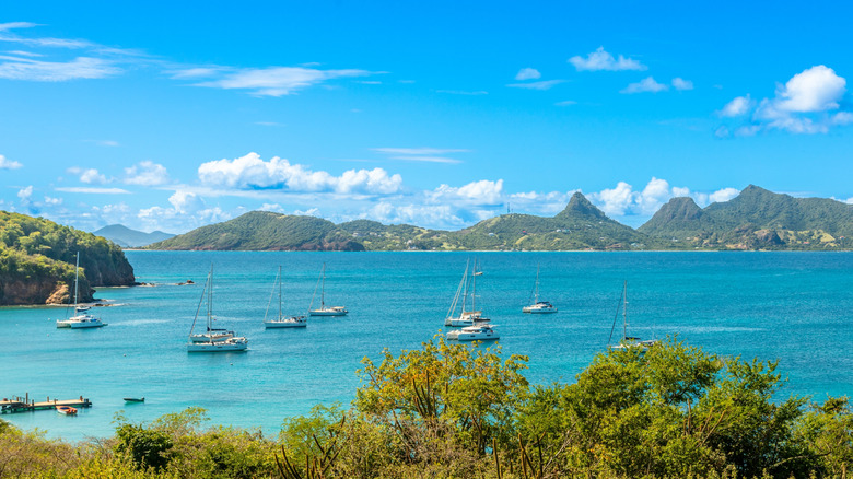 View from Mayreau looking out toward Union Island