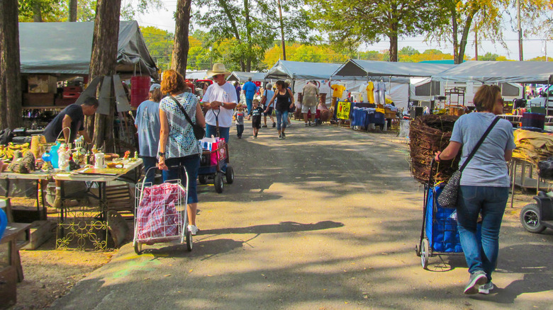 People browsing at the Canton Flea Market