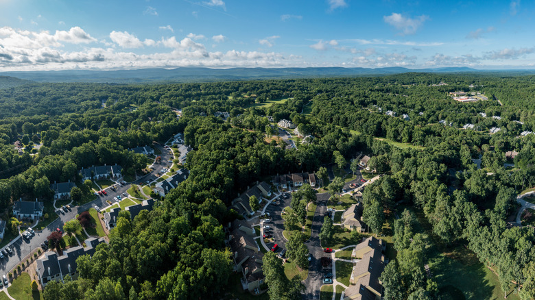 Aerial view of neighborhoods in Fairfield Glade