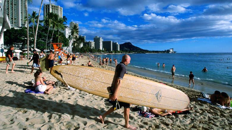 A beach on Oahu island