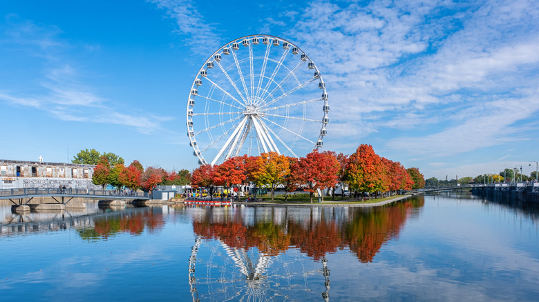 Old Port of Montreal with La Grande Roue de Montréal Ferris Wheel