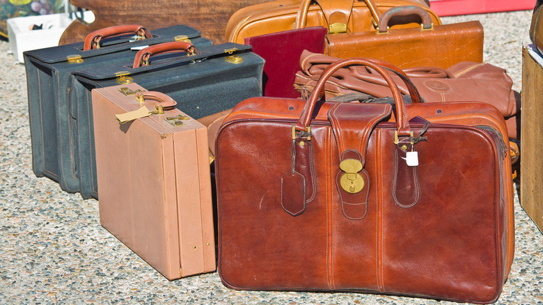 An assortment of vintage-style suitcases