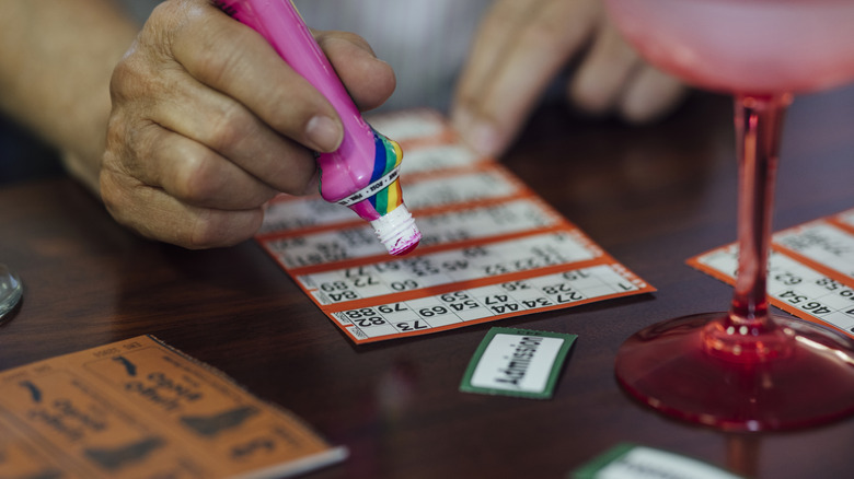 Person playing bingo