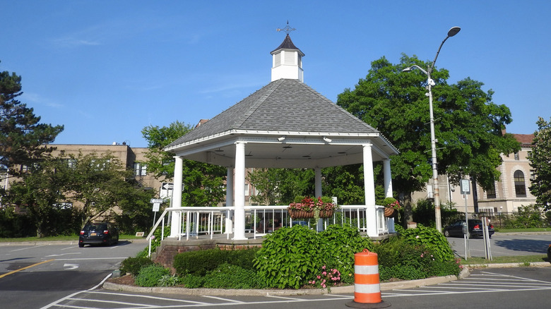 A gazebo in downtown Pleasantville, New York