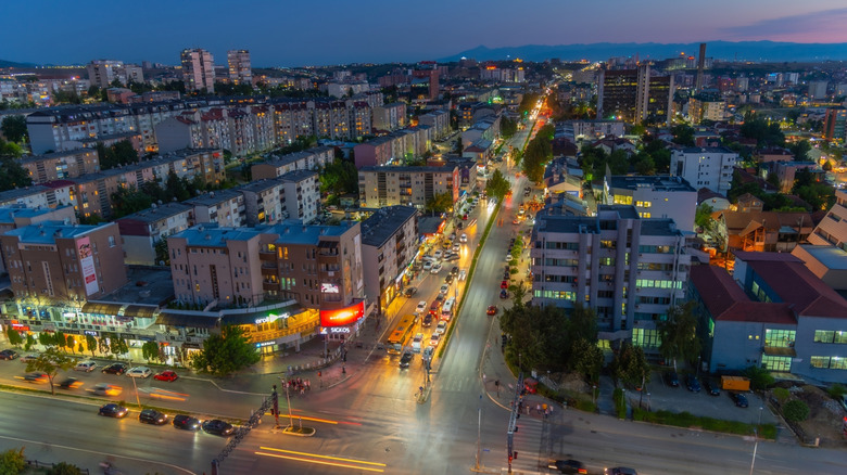Sunset view of Pristina, Kosovo