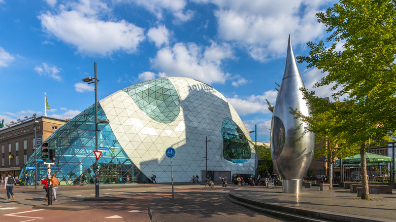 Eindhoven city center featuring The Blob futuristic architecture