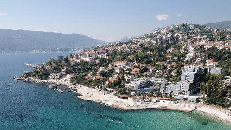 Aerial view of Herceg Novi, Montenegro