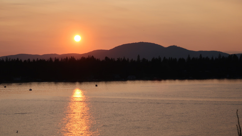 Sunset over Hayden Lake in Idaho