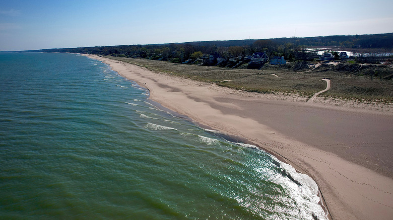 The shores of Lake Michigan in New Buffalo