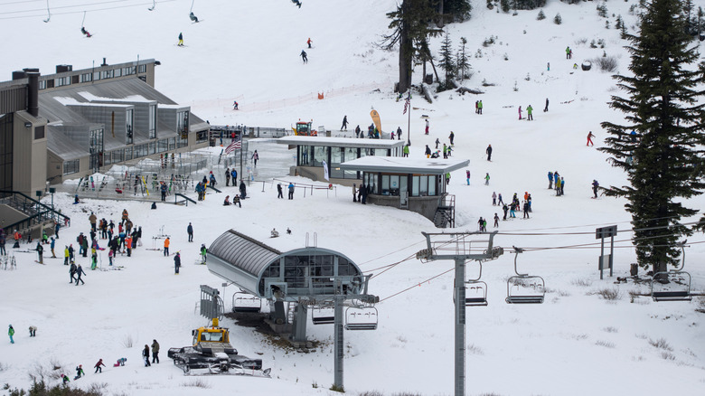 Shot of Mt. Hood Meadows in Oregon on a winter day
