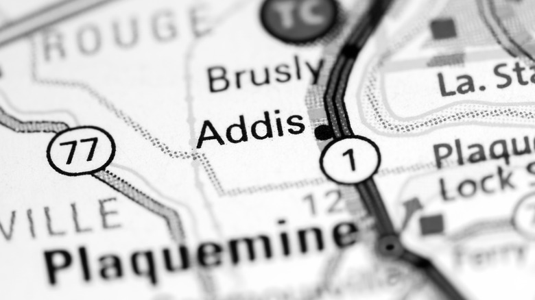 Addis, Louisiana, on a map