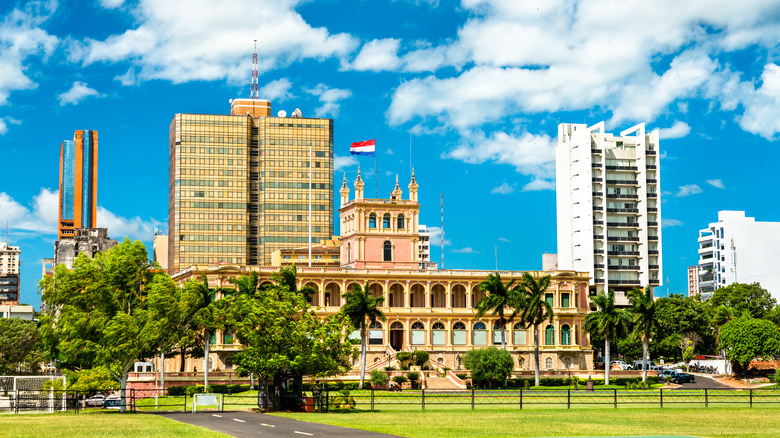 Government Palace in Asuncion on sunny day