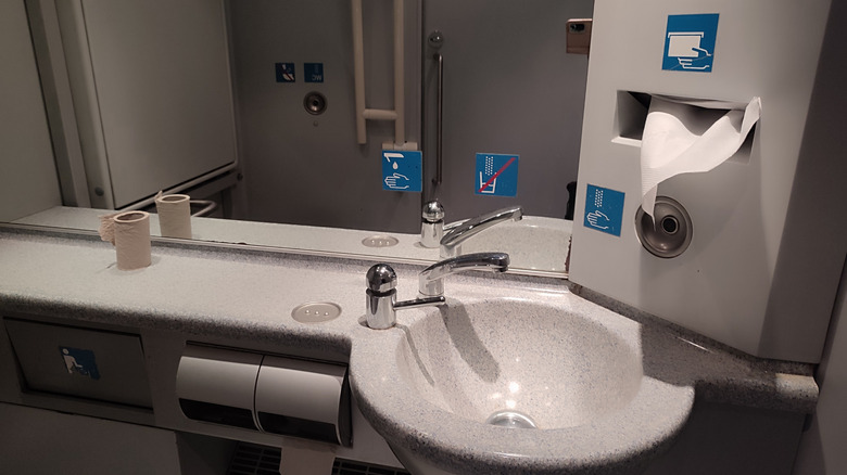 Airplane bathroom sink