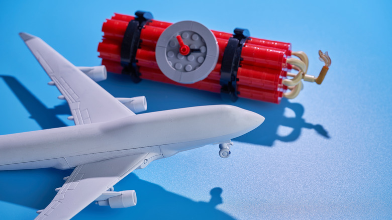 Toy airplane with dynamite